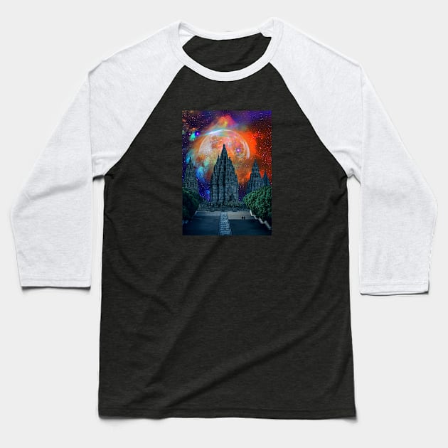 Temple Space Outer Galaxy Baseball T-Shirt by JeffDesign